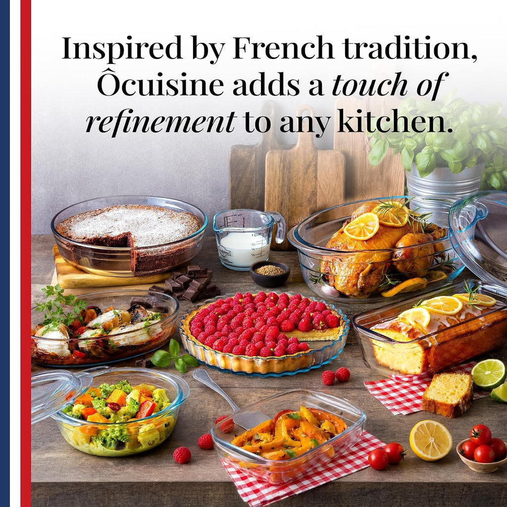 Ôcuisine Borosilicate Casserole Dish with Lid, XL (5.2 Quart)