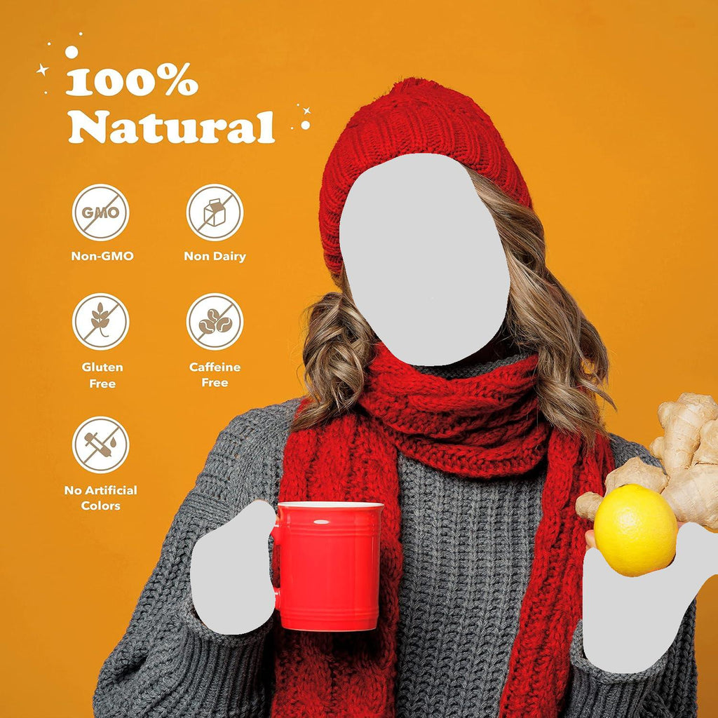 Pocas Honey Ginger Tea, Turmeric, 12.7 Ounce, 20 Bags(Pack of 2)Non-GMO,Non-Diary,Gluten Free,No Artificial & Colors,Honey Crystal,Real Ginger, Sachet