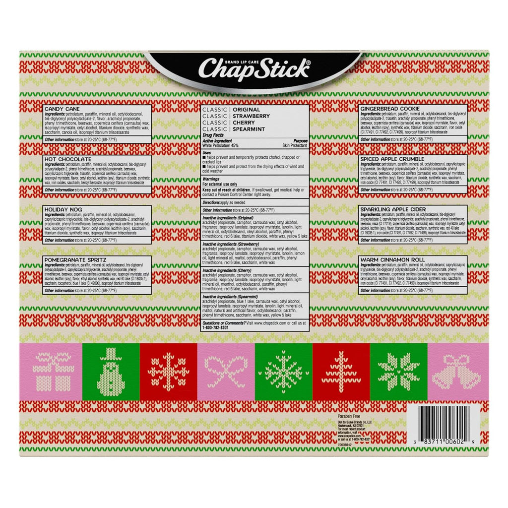 ChapStick Cozy Countdown Holiday Lip Balms 12-Pack, Advent Calendar
