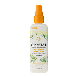 Crystal Essence Mineral Deodorant Body Spray Chamomile And Green Tea - 4 fl oz,CRYSTAL,OxKom
