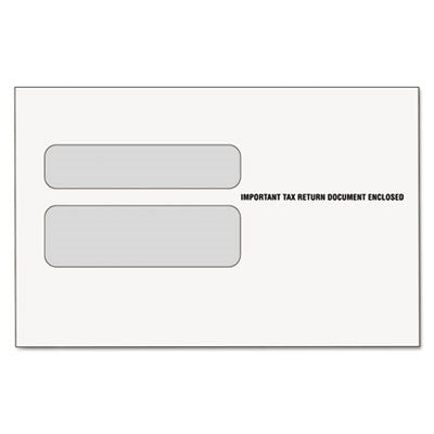 Double Window Tax Form Envelope for W-2 Laser Forms, 9x5-5/8