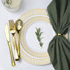 180- Piece White & Gold Plate Dinnerware Set - Large & Small White & Gold Party Plates with Gold Plastic Silverware, Forks, Spoons, Knives for 36 Guests