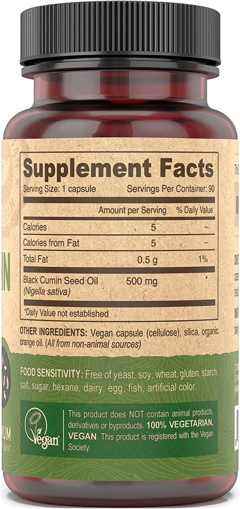Deva Vegan Vitamins Black Cumin Seed Oil - 90 Vegetarian Capsules