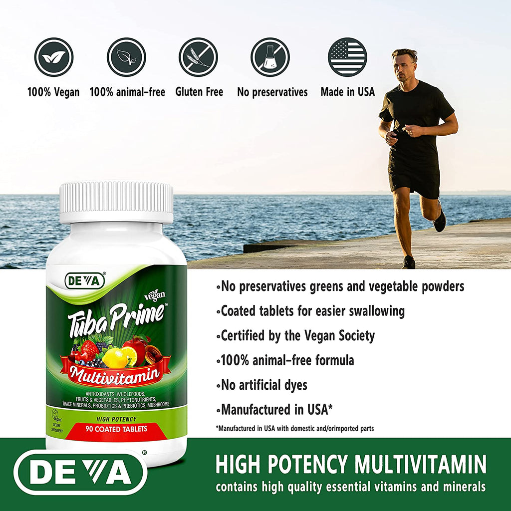 Deva Vegan "Tuba Prime" Multivitamin WIth Iron 90 Tabs