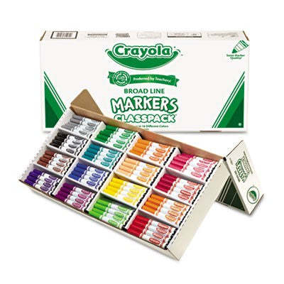 CRAYOLA, Classpack Markers, Broad Point 16 Assorted Colors,Binney & Smith Inc,OxKom