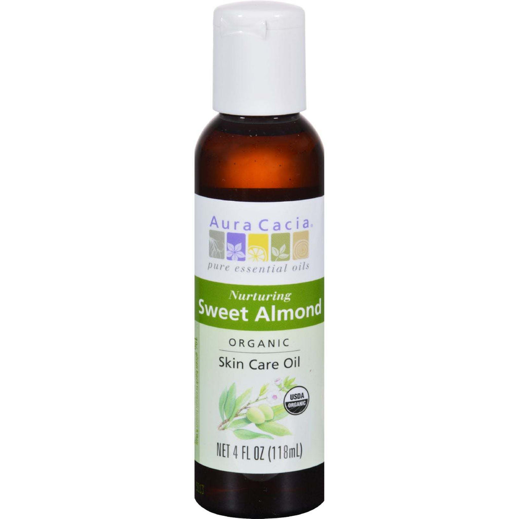 Aura Cacia Organic Aromatherapy Sweet Almond Oil - 4 Fl Oz,AURA CACIA,OxKom