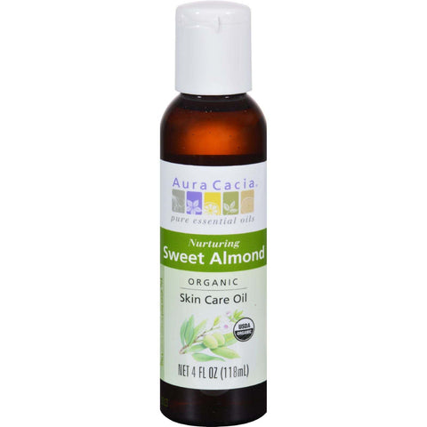 Aura Cacia Organic Aromatherapy Sweet Almond Oil - 4 Fl Oz,AURA CACIA,OxKom