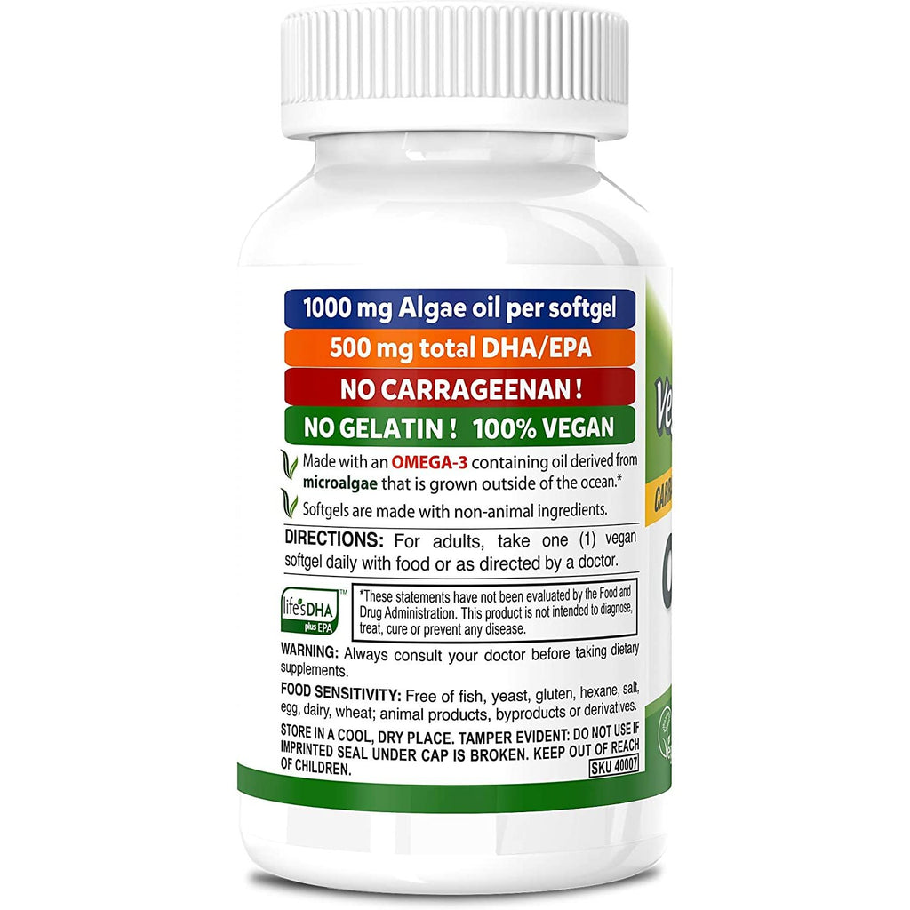 Deva Vegan Omega-3 DHA EPA 500 mg Potency Carrageenan Free 60 Softgels,DEVA VEGAN VITAMINS,OxKom