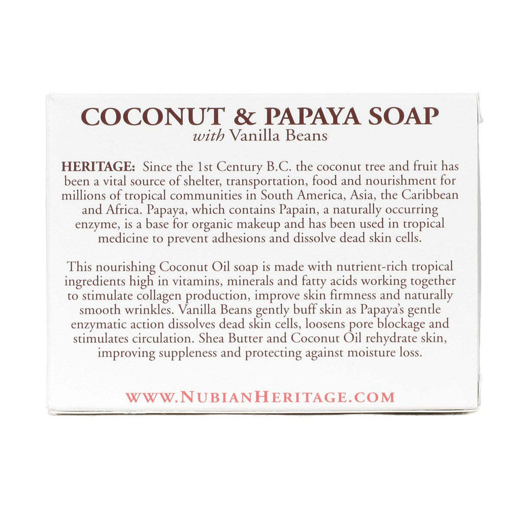 Nubian Heritage Bar Soap Coconut And Papaya with Vanilla Beans - 5 oz,NUBIAN HERITAGE,OxKom