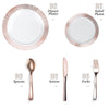 180-Piece Rose Gold Plates & Dinnerware Set With Plastic Silverware
