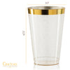 100 Gold Glitter Gold Rimmed Plastic Cups 14 Oz  Wine Glasses