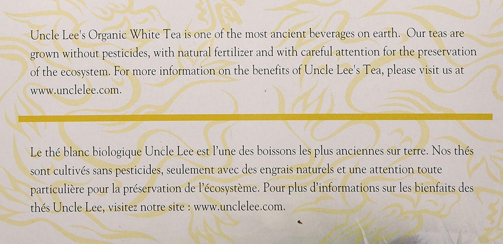Uncle Lee's Legends of China Organic White Tea - 100 Tea Bags