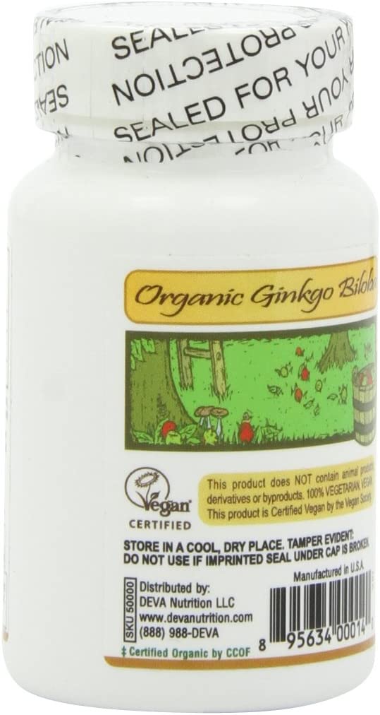Deva Vegan Ginkgo Biloba - Organic 90 Tabs
