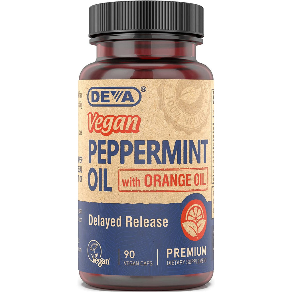 Deva Nutrition Vegan Peppermint Oil Delayed Release Capsules, 90 Count,DEVA VEGAN VITAMINS,OxKom