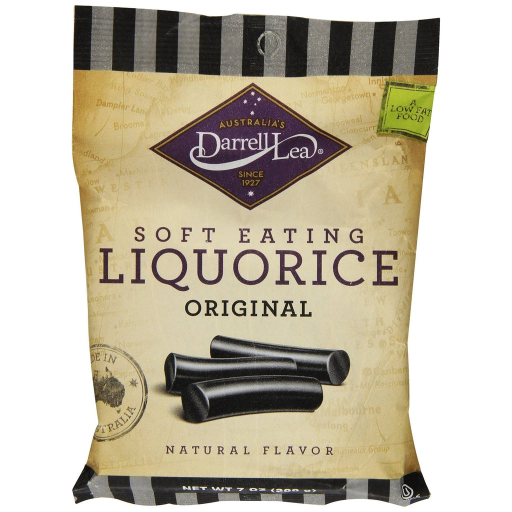 Darrell Lea Original Black Soft Eating Liquorice 7 Ounce Bag,DARRELL,OxKom
