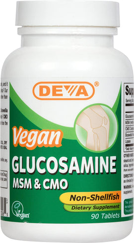 Deva Vegan Glucosamine MSM and CMO - 90 Tablets