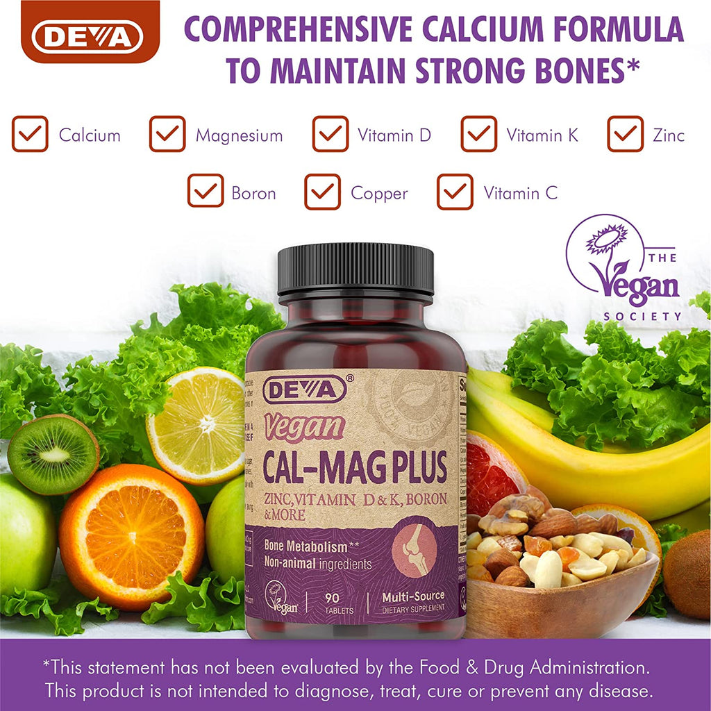 Deva Vegan Cal-Mag Plus - 90 Tablets 2 Pack