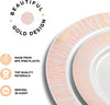 252-Piece Rose Gold Plates, Napkins, Party Supplies, Dinnerware for Adults (36 sets), Gold Plastic Plate Set, Small & Large, Durable Disposable Silverware, Paper Napkins, & Cups for Elegant Parties