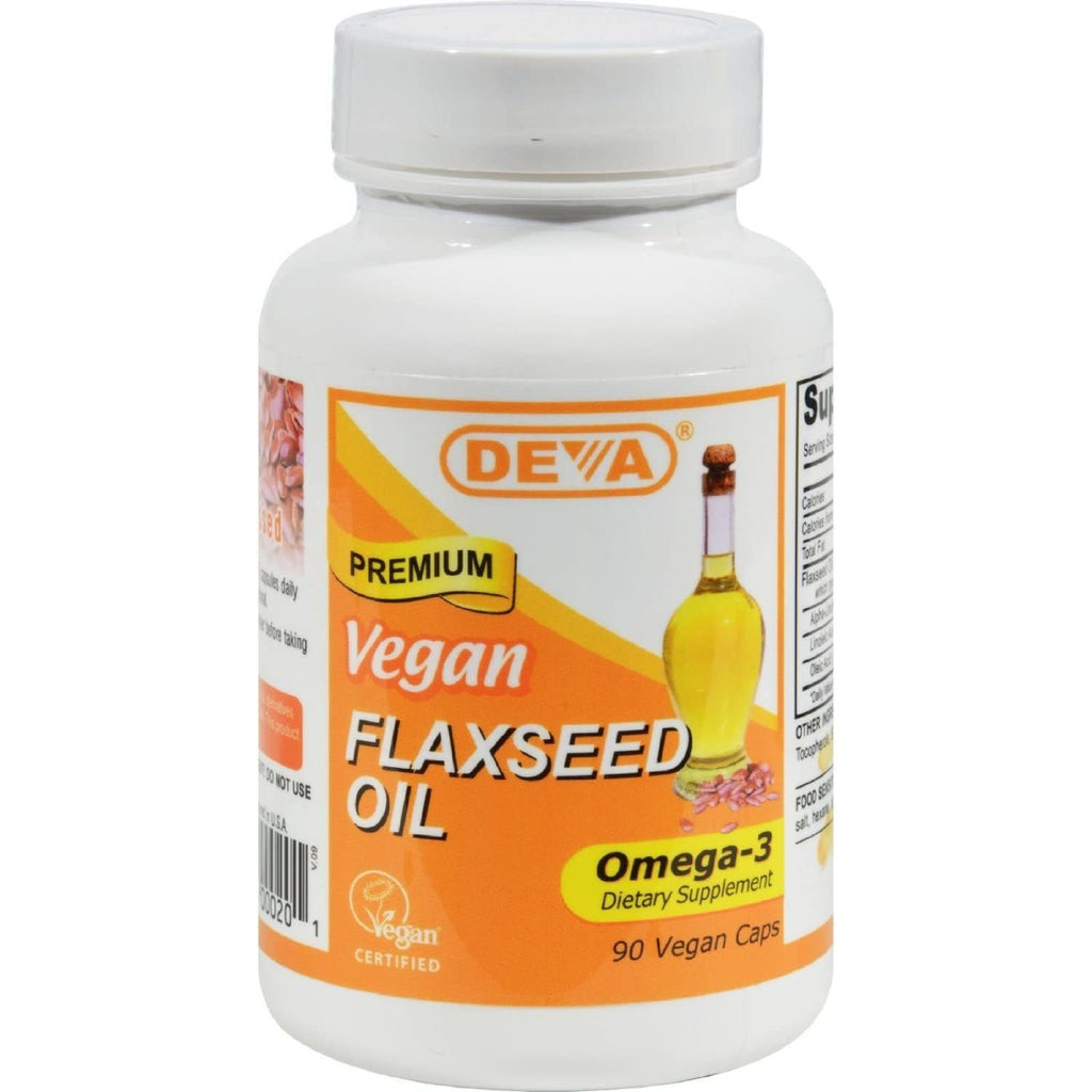 Deva Vegan Flax Seed Oil – 500mg 90 Vcap,DEVA VEGAN VITAMINS,OxKom