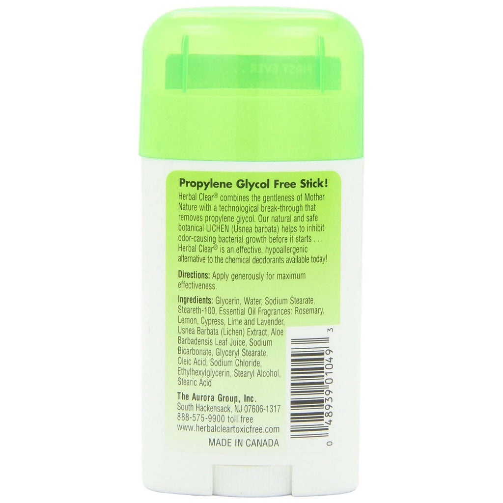 Herbal Clear Deodorant Stick - Aloe Fresh - Pg Free - 1.8 oz,HERBAL CLEAR,OxKom