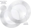 Clear Plate Chargers Silver rimmed  13" 6 in a pack