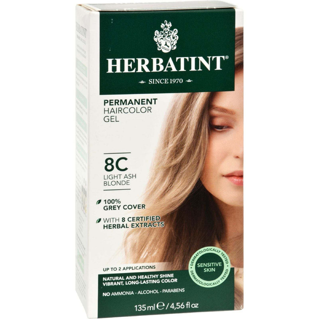 Herbatint Permanent Herbal Haircolour Gel 8C Light Ash Blonde - 135 ml,HERBATINT,OxKom