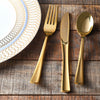 180- Piece White & Gold Plate Dinnerware Set - Large & Small White & Gold Party Plates with Gold Plastic Silverware, Forks, Spoons, Knives for 36 Guests