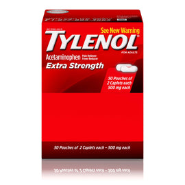 Extra-Strength Caplets, Two-Pack, 50 Packs/Box,TYLENOL,OxKom