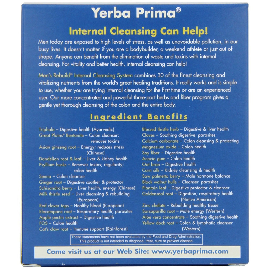 Yerba Prima Men's Rebuild Internal Cleansing,YERBA PRIMA,OxKom