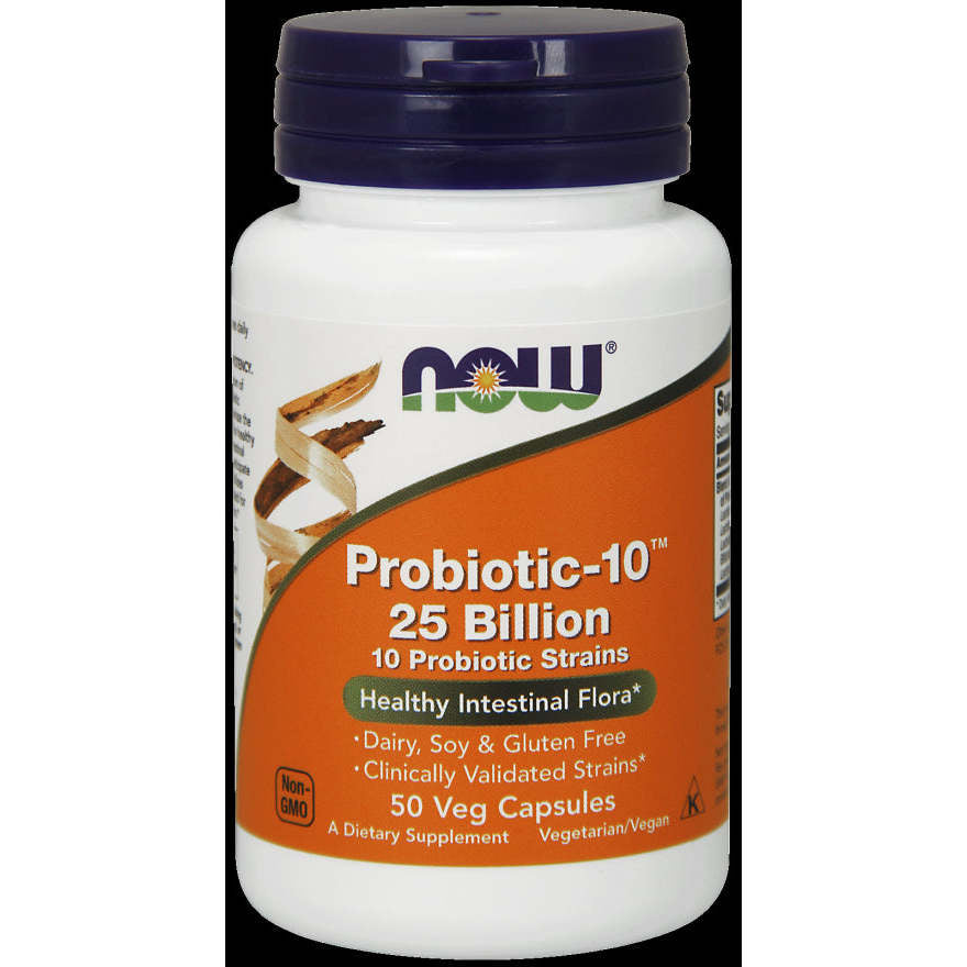 NOW Foods Probiotic-10™ 25 Billion - 50 Veg Capsules,NOW Foods,OxKom