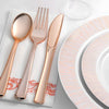 252-Piece Rose Gold Plates, Napkins, Party Supplies, Dinnerware for Adults (36 sets), Gold Plastic Plate Set, Small & Large, Durable Disposable Silverware, Paper Napkins, & Cups for Elegant Parties