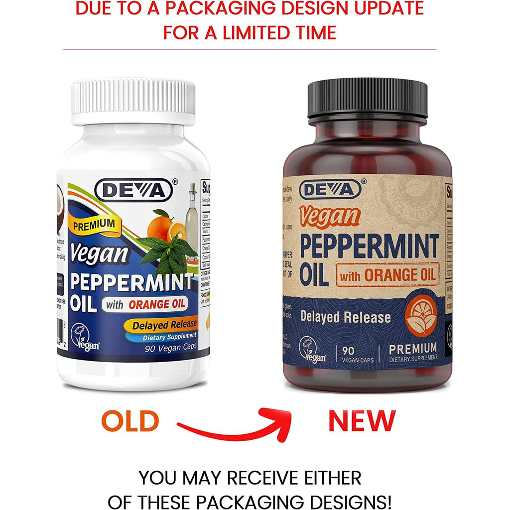 Deva Nutrition Vegan Peppermint Oil Delayed Release Capsules, 90 Count,DEVA VEGAN VITAMINS,OxKom