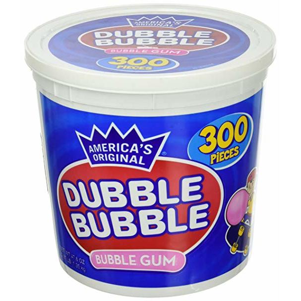 America's Original Dubble Bubble Bubble Gum 47.6 Ounce Value Tub 300 Wrapped,CONCHA NACAR,OxKom