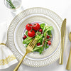 252-Piece White and Gold Plates, Napkins, Party Supplies, Dinnerware for Adults (36 sets), Gold Plastic Plate Set, Small & Large, Durable Disposable Silverware, Paper Napkins, Cups for Elegant Parties
