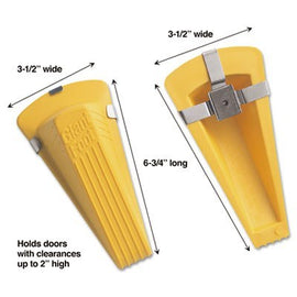 Giant Foot Magnetic Doorstop, No-Slip Rubber Wedge, 3-1/2w x 6-3/4dx2h, Yellow,MASTER CASTER COMPANY,OxKom