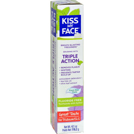 Kiss My Face Toothpaste Triple Action Fluoride Free Paste 4.5 Oz,KISS MY FACE,OxKom