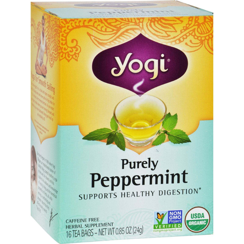 ogi Organic Herbal Tea Caffeine Free Purely Peppermint - 16 Tea Bags -,YOGI TEAS,OxKom
