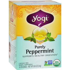 ogi Organic Herbal Tea Caffeine Free Purely Peppermint - 16 Tea Bags -,YOGI TEAS,OxKom