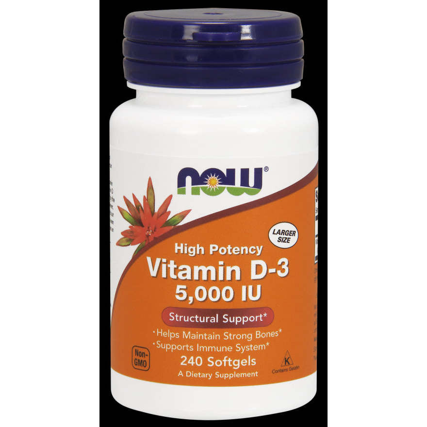 Now Foods - High Potency Vitamin D-3 5000 IU 240 Softgels -,NOW Foods,OxKom