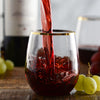 32 Pack Stemless Plastic Wine Glasses Disposable 12 Oz Gold Rim