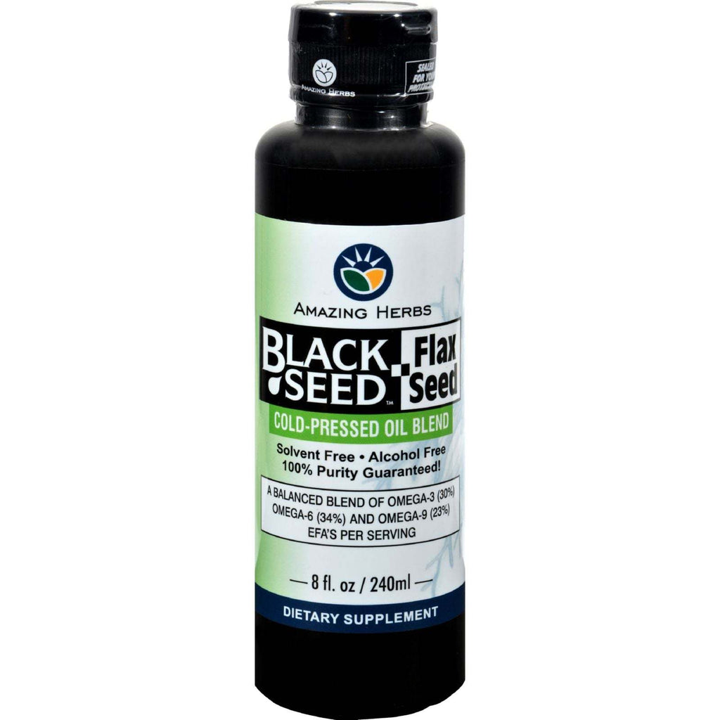 Amazing Herbs Black Seed Oil Blend - Flax Seed Oil - 8 oz,AMAZING HERBS,OxKom