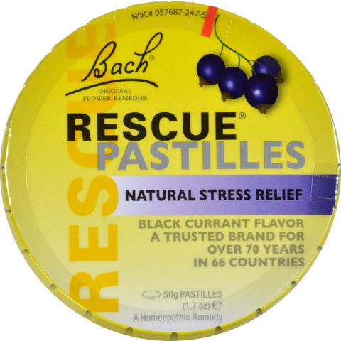 Bach Flower Remedies Rescue Pastilles Black Currant - 1.7 oz,BACH,OxKom