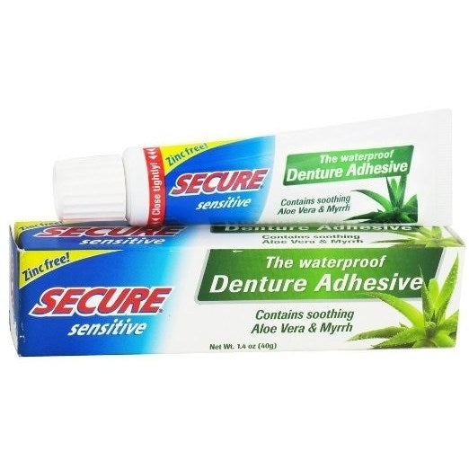 SECURE Sensitive Denture Adhesive - 1.4 oz,SECURE DENTURE ADHESIVE,OxKom
