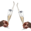 Plastic Champagne Flutes Disposable W/ Silver Rim Box Of 36  6.5 Oz