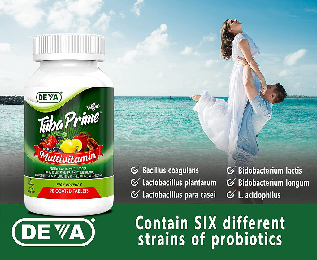 Deva Vegan "Tuba Prime" Multivitamin WIth Iron 90 Tabs