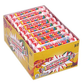 Giant Smarties Candy Rolls - 36 Individually Wrapped