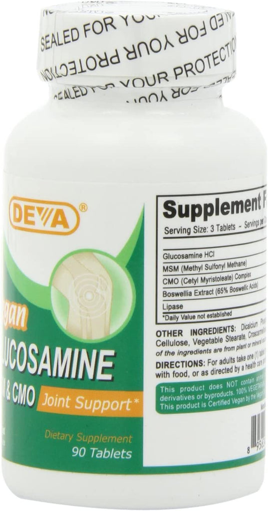 Deva Vegan Glucosamine MSM and CMO - 90 Tablets