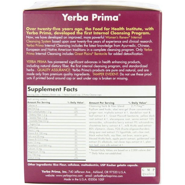 Yerba Prima Women's Renew Internal Cleansing,YERBA PRIMA,OxKom