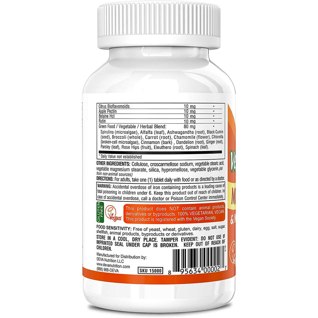 Deva Vegan Multivitamin And Mineral Supplement - 90 Coated Tablets,DEVA VEGAN VITAMINS,OxKom