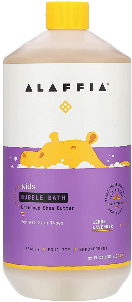 Alaffia Kids Bubble Bath, Lemon Lavender 32 Oz Pack of 5